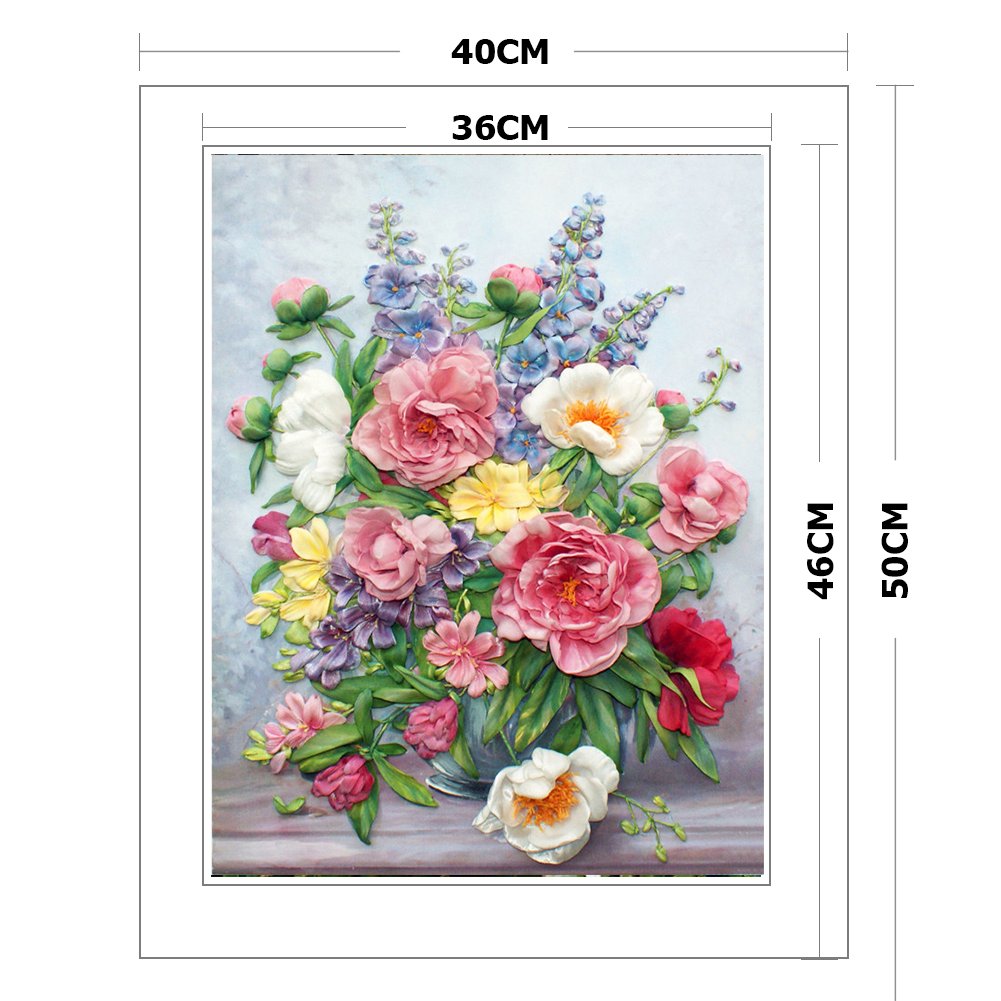 11ct Stamped Cross Stitch - Flowers (40*50cm) A