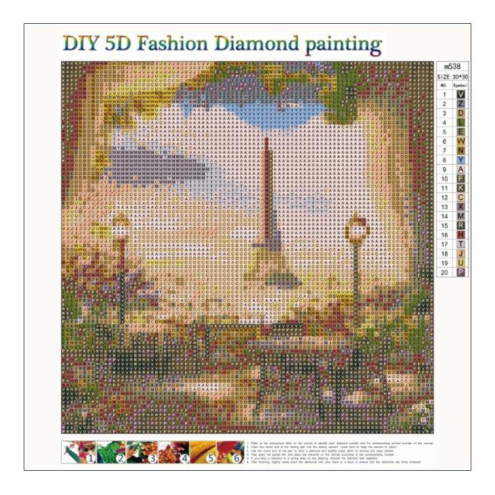 Pintura Diamante - Rodada Completa - Janela Cenário Torre Eiffel