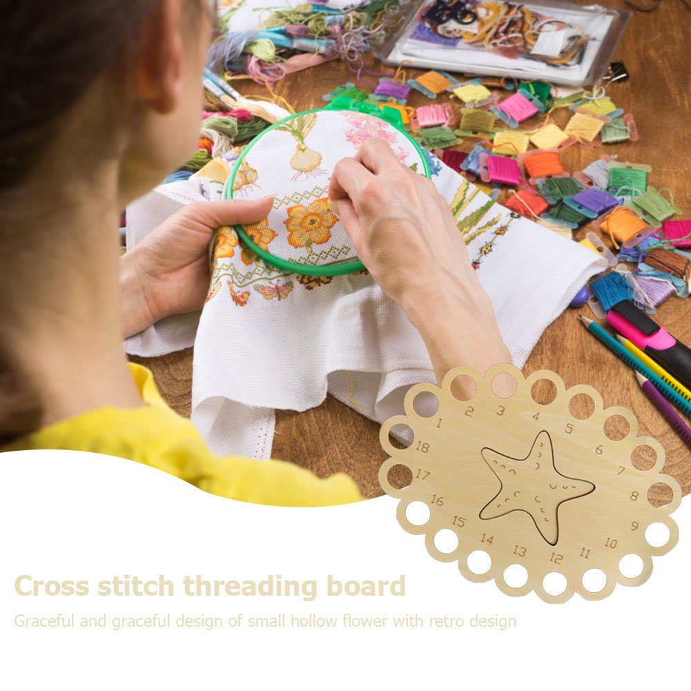 Hollow Thread Board Wooden Cross Stitch Tool - Starfish