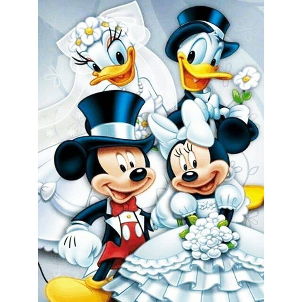 5D Diy Diamond Painting Kit Full Round Beads Disney Couple