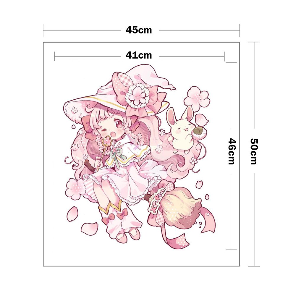 11ct Stamped Cross Stitch - Pink Witch ( 45*50cm)