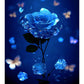 Kits completos de pintura de diamantes redondos/cuadrados | Flor Azul 40x70cm 50x80cm B