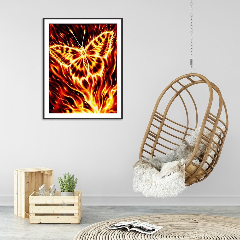 Fire Butterfly 5D DIY Gem Kit Living Room Decoration