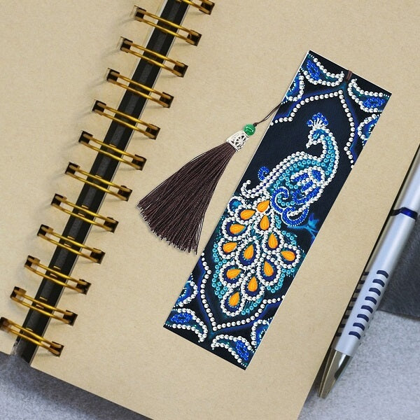peacock diamond painting bookmarks student stationery accessories