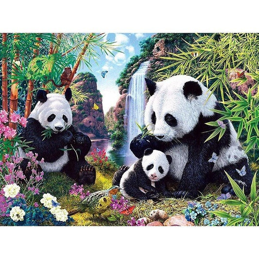 panda family parent child activities diamond painting kit