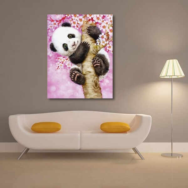 panda on tree diamond painting home wall decor