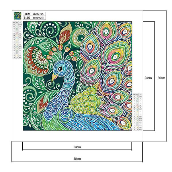 diamond painting kits luminous peacock canvas size