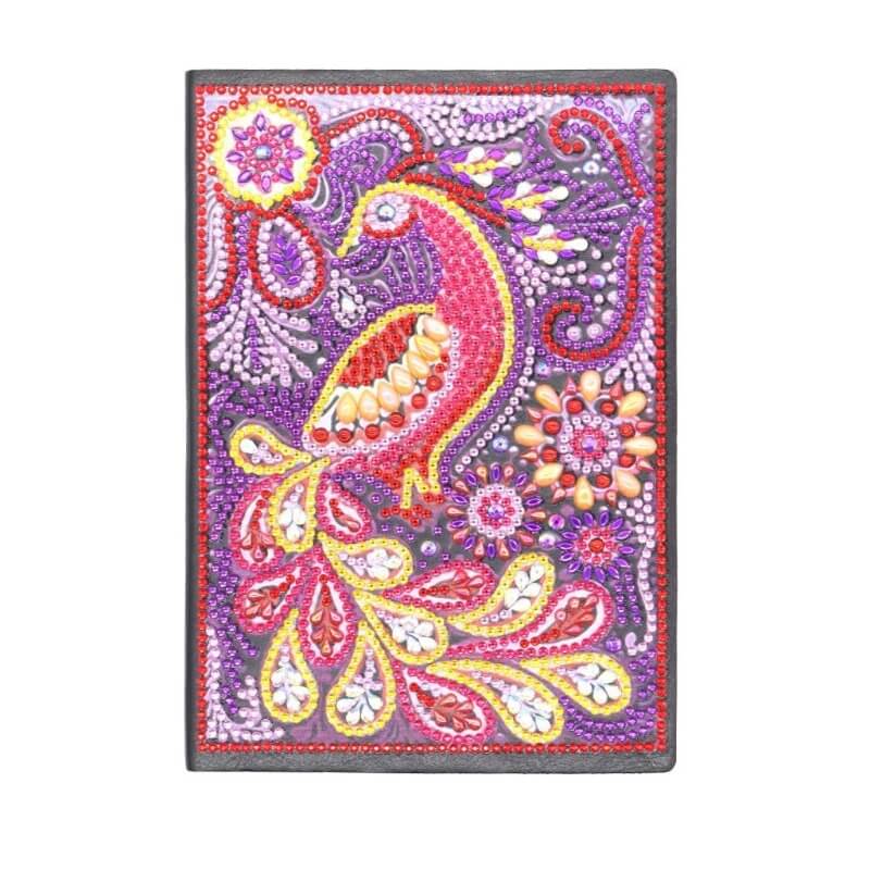 Diamond Painting Cover Notebook red peafowl