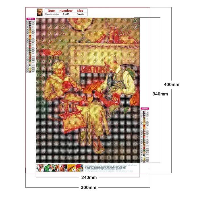 5d full drill round diamond painting kits Sweet Old Couple Roll Wool