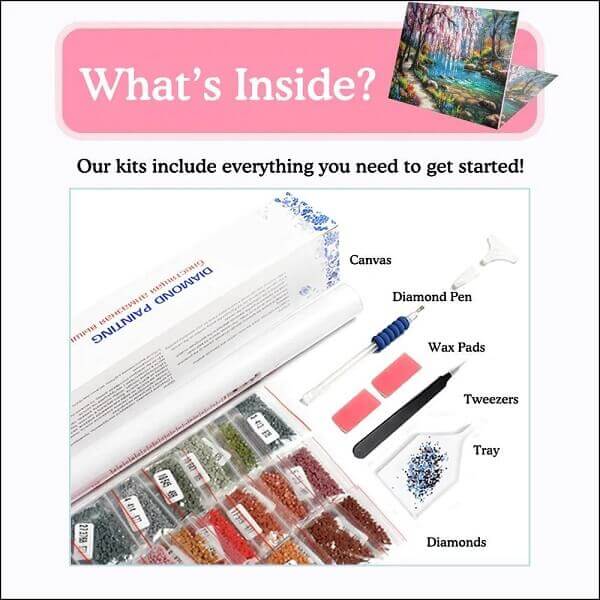 rhinestones art embroidery kits package