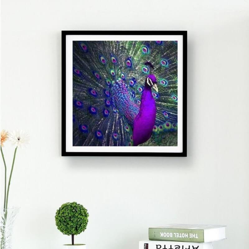 Purple Diamond Painting Peacock Kits For Adults Display