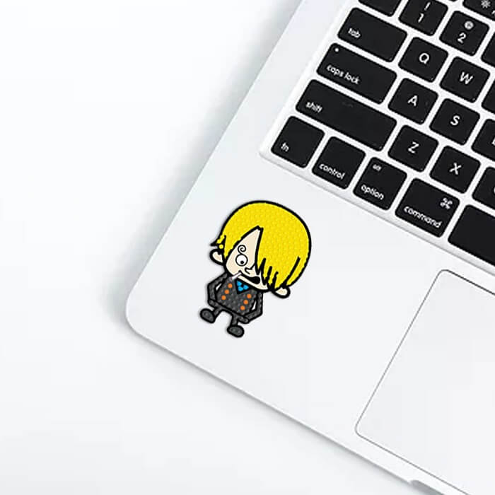 one piece Japanese cartoon diamond painting sticker on laptop