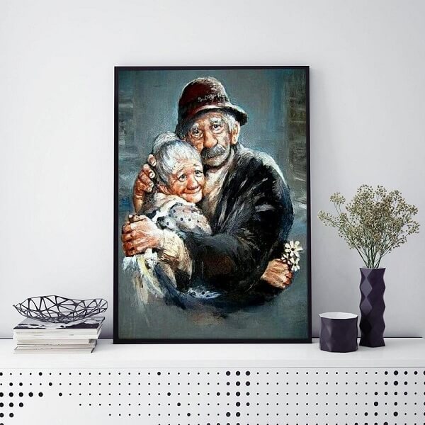 Diamond Painting Sweet Old Couple Hug