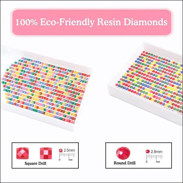 Kit de pintura de diamantes 5D DIY - Redondo completo - Corazón de rosa (30*50cm)