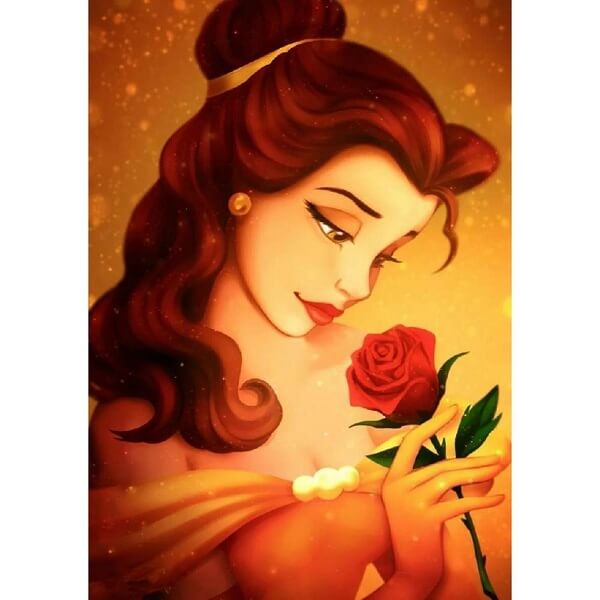  belle princess with rose Disney diamonds painting set