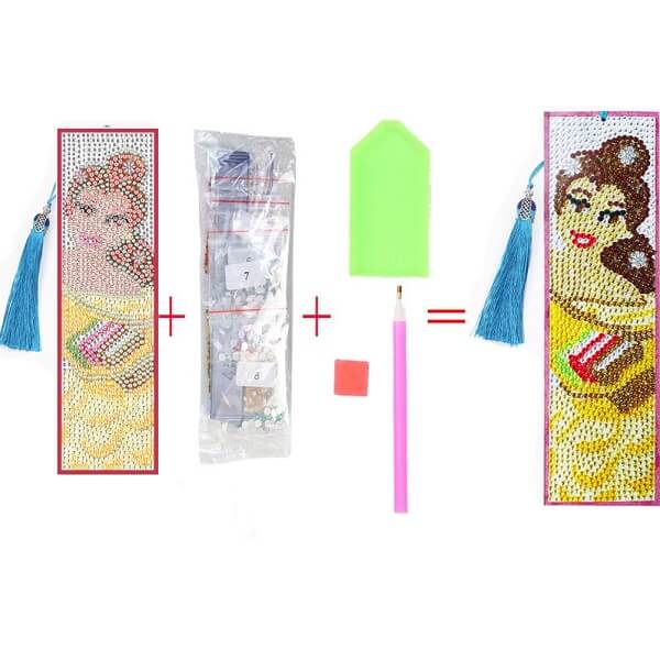 Disney princess diamond bookmark painting kit package content