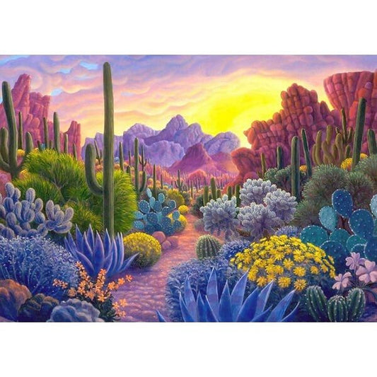 diy colorful cactus garden diamond painting kit