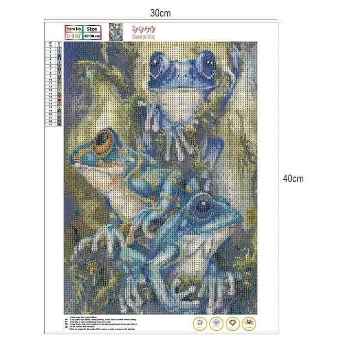 diy diamond painting frog cross stitch canvas size