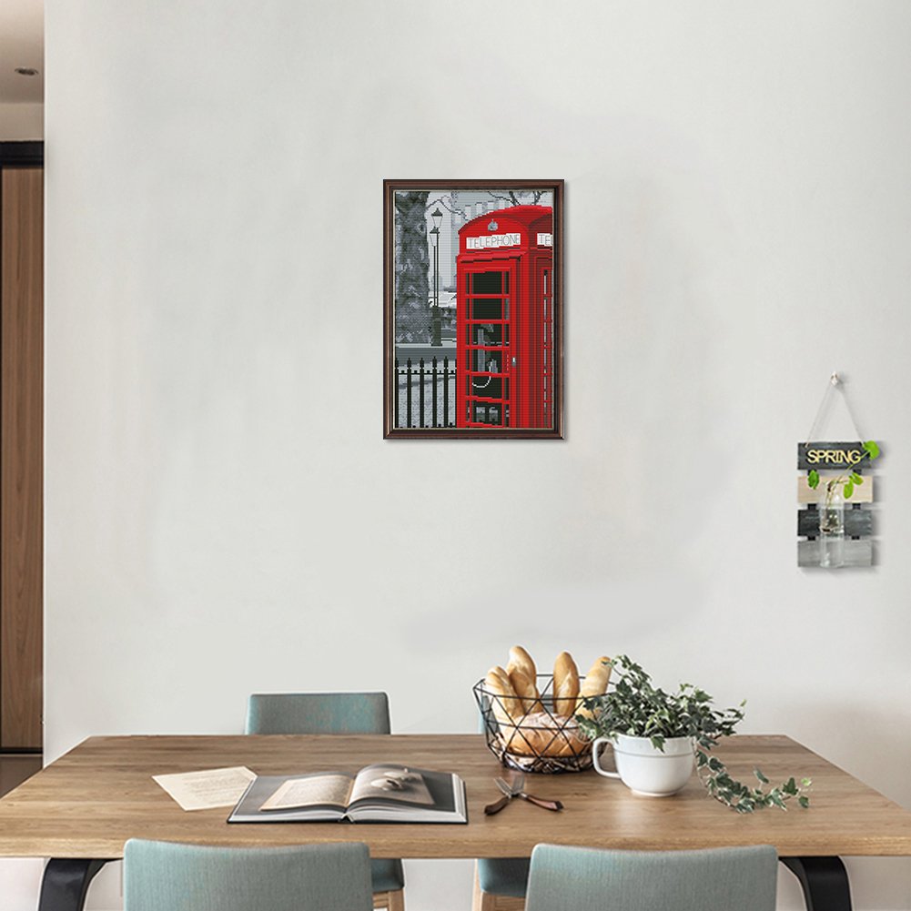14ct Stamped Cross Stitch - Telephone Booth (38*28cm)