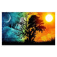 11ct Stamped Cross Stitch Couple Under Sunset Tree Quilting Fabric (35*50cm)