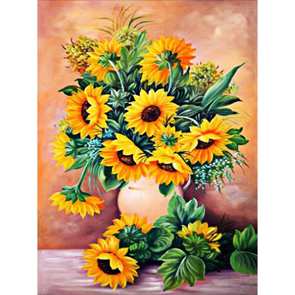 11ct Stamped Cross Stitch Sunflower Vase (36*46cm)