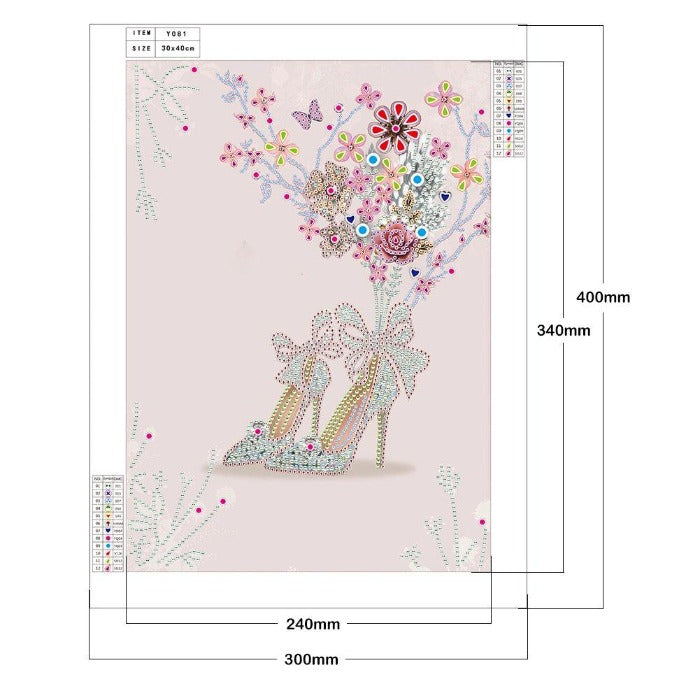 DIY Home Decorations Diamond Painting - Crystal Rhinestone - Shoes Tree