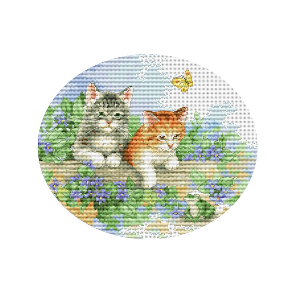 11ct Stamped Cross Stitch Two Cats(47*40cm)