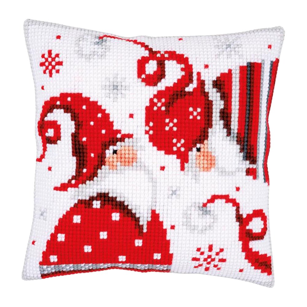Gnome Christmas 11CT Stamped Cross Stitch Pillowcase embroidery kit (40*40CM)