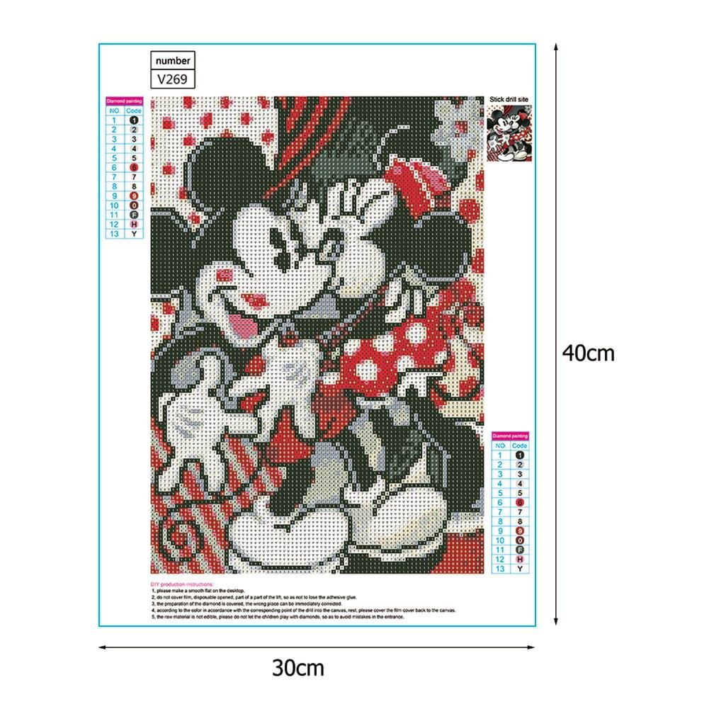 Full Drill Mickey Mouse Gem Art Canvas With Printing