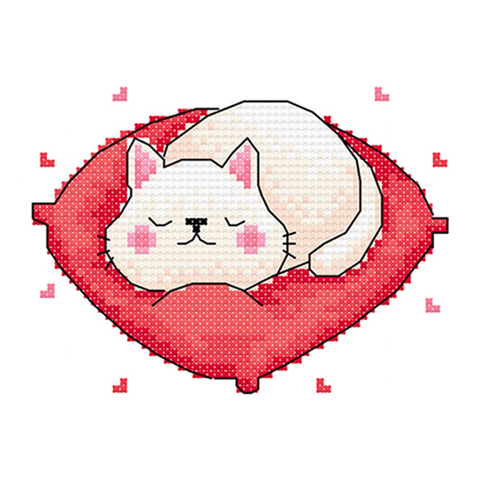 11ct Stamped Cross Stitch Lazy Cat(25*20cm)