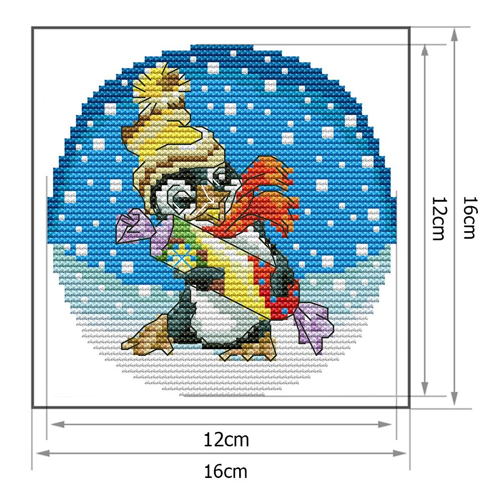 14ct Stamped Cross Stitch - Penguine (16*16cm)