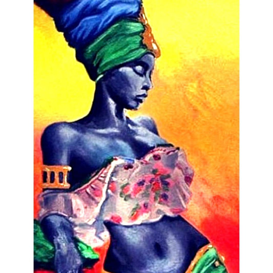 African Women Full Round gem art