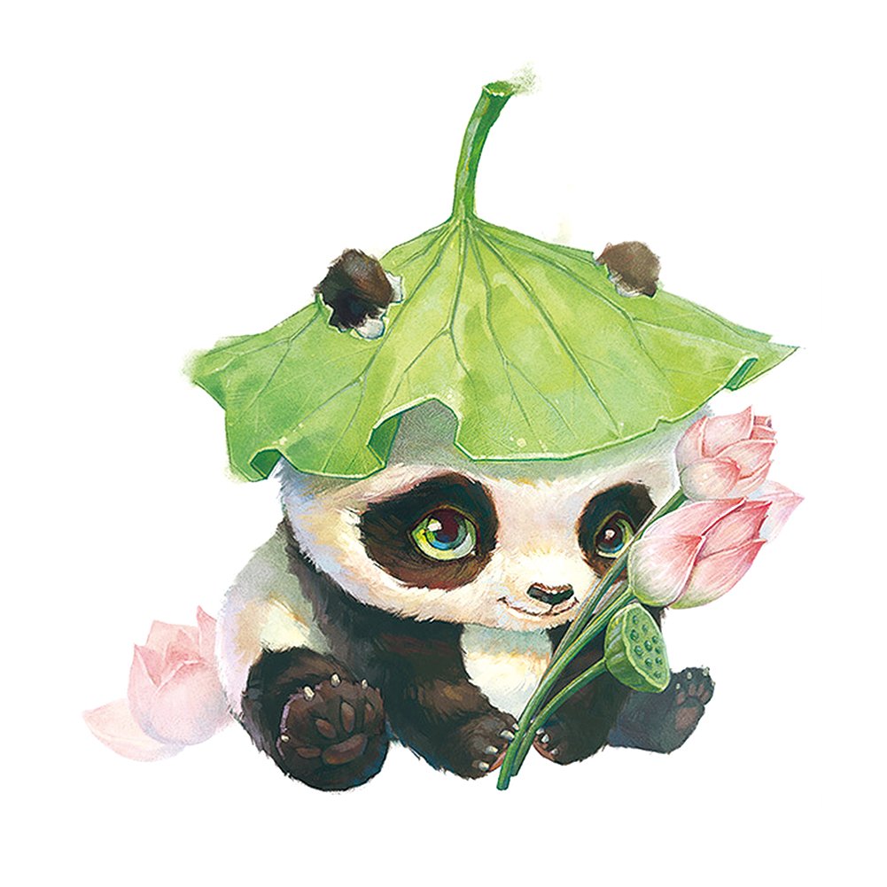 11ct Stamped Cross Stitch Lotus Panda (50*50cm)