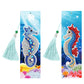 2pcs Diamond Painting Bookmark DIY Hippocampus Leather Tassel Book Marks Craft