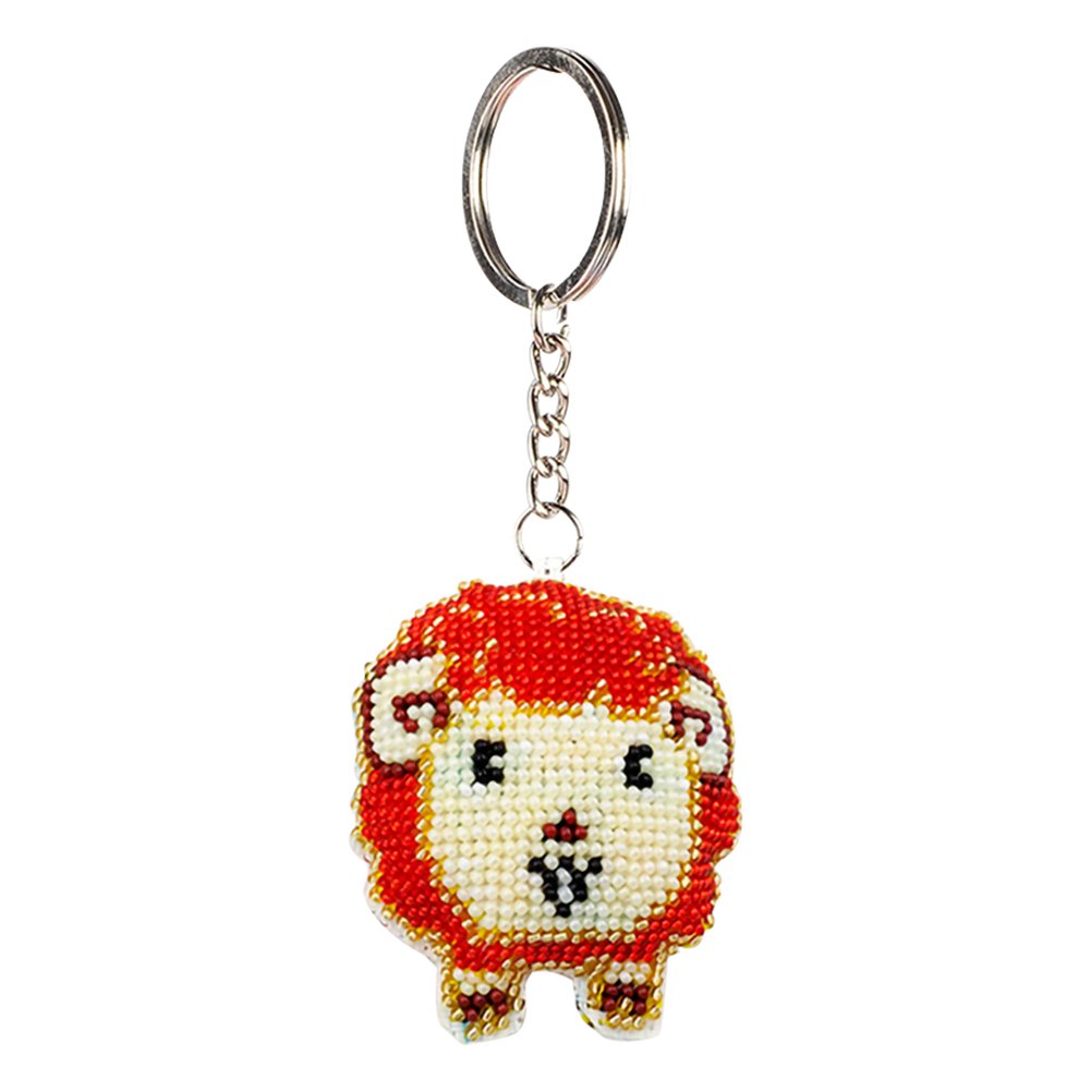 Sheep Stamped Beads Cross Stitch Keychain 