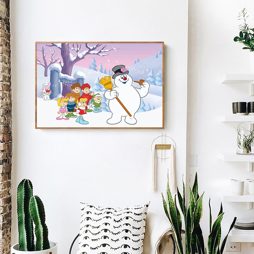 Diamond Painting - Full Round - Snowman and Friends