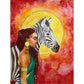 African Women And Zebra Full Round Diamond Painting Kits