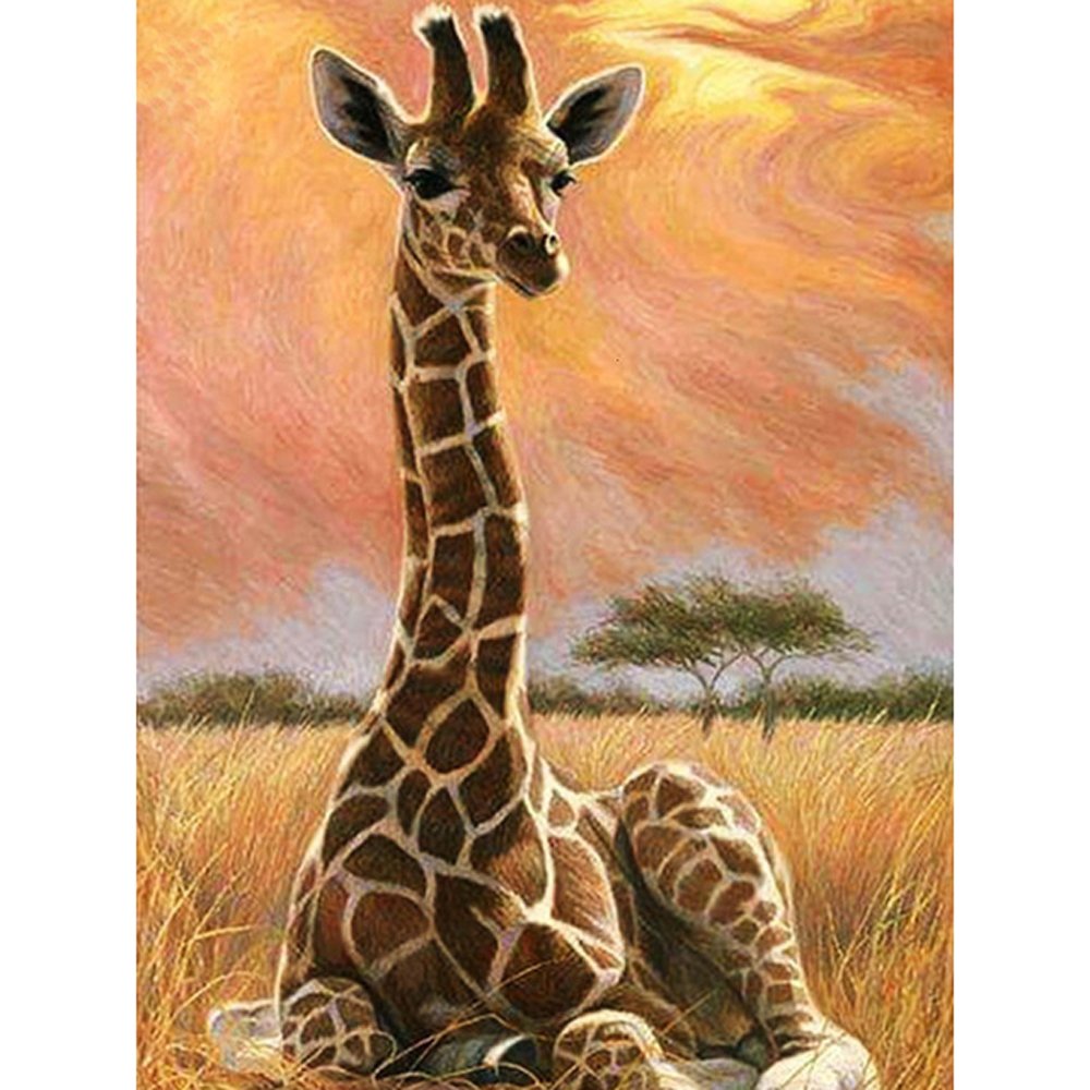 Giraffe on the grassland Diamond Painting