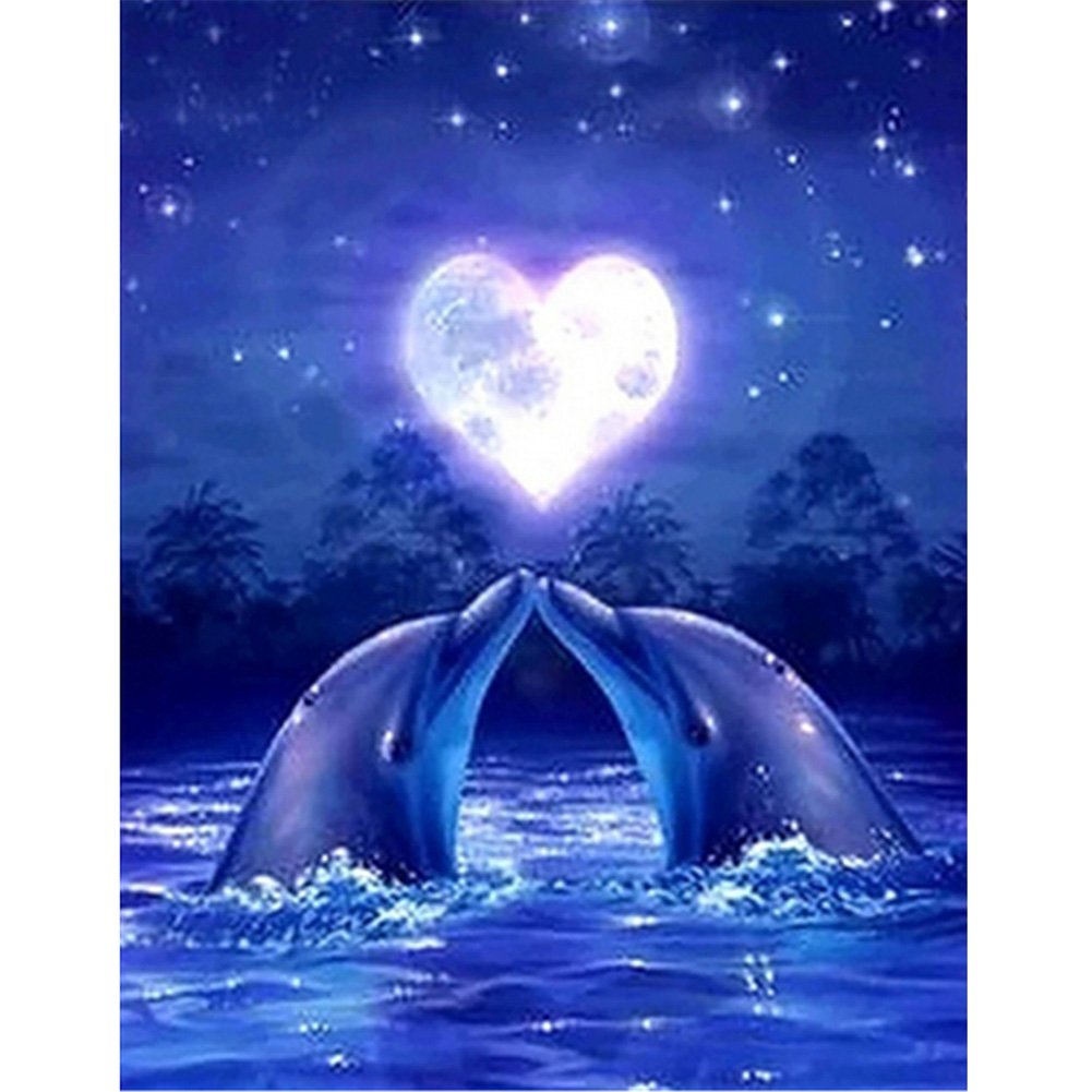 5D Diamond Painting Kit Dolphin love