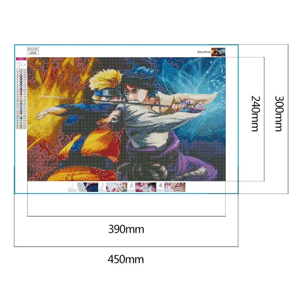 Pintura Diamante - Ronda Completa - Personaje Naruto (45*30cm)