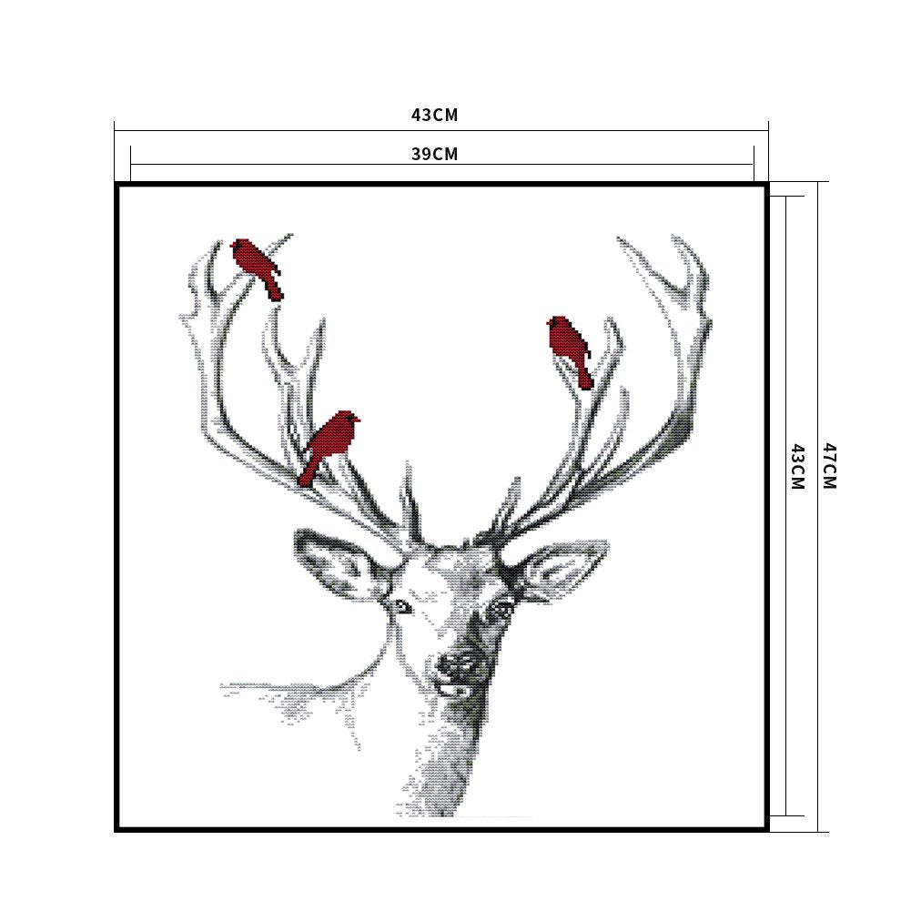 14ct Stamped Cross Stitch - Deer (47*43cm)