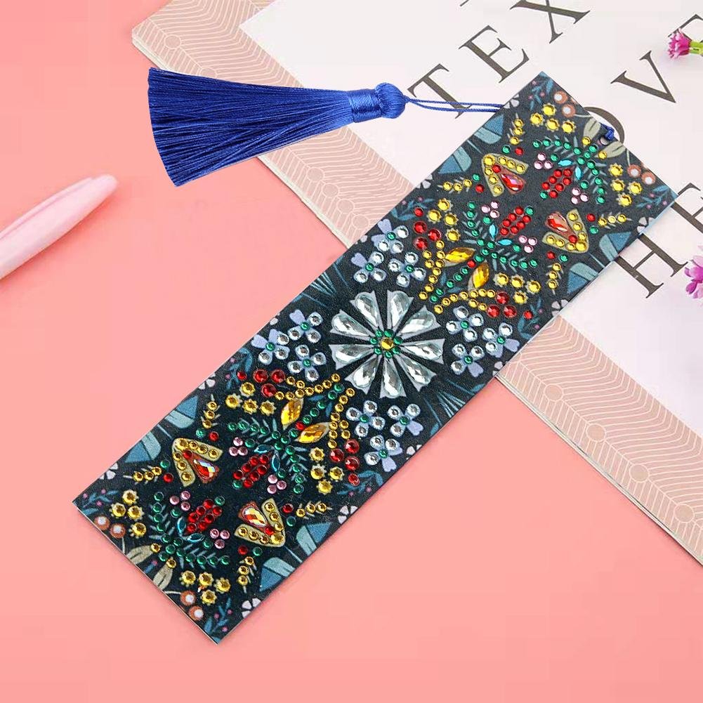 DIY Mandala Special Shaped Diamond Painting Leather Tassel Bookmark Crafts