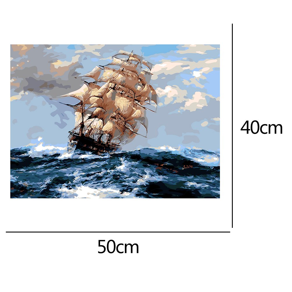Pintura por Número - Pintura al Óleo - Velero en el Mar (40*50cm)