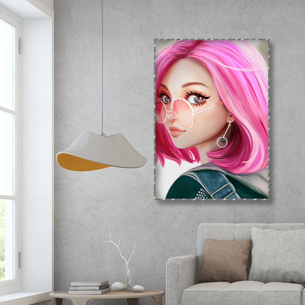 Purple Hair Girl 5D Diamond Painting