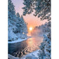 Paint By Number Oil Painting Snow Sun (40*50cm)