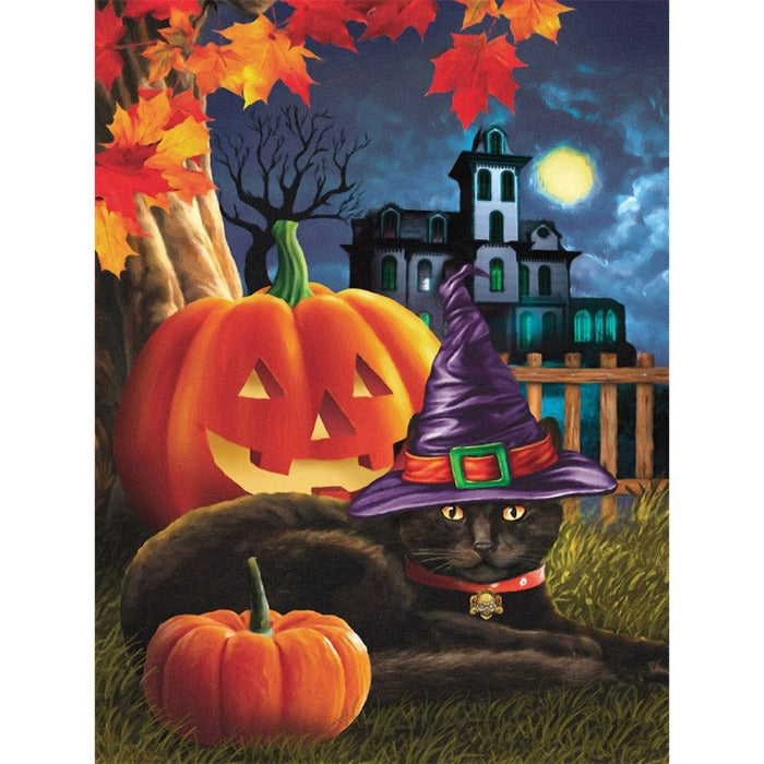 Paint By Number Oil Painting Pumpkin Black Cat Canvas Painting Wall Art Poster