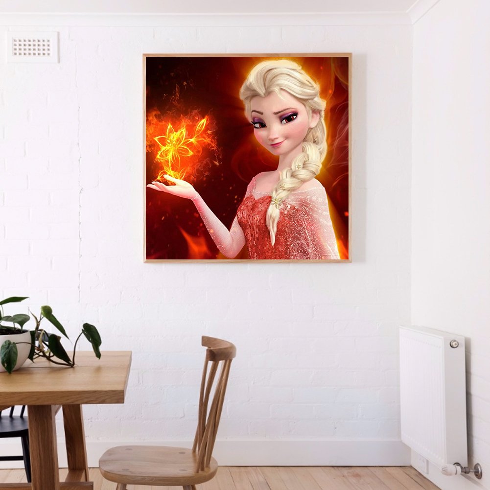 5D Fire Queen Elsa Diamond Painting On Canvas