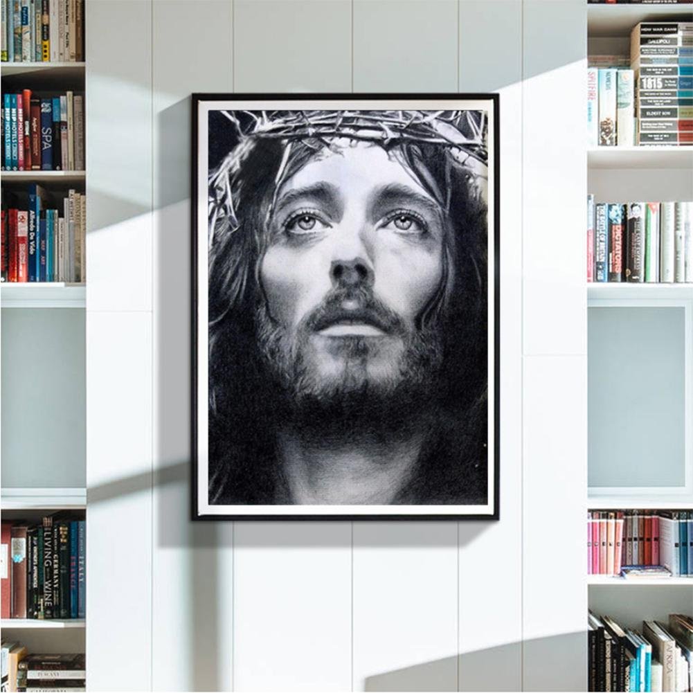 Diamond Painting - Full Round - Jesus Black And White