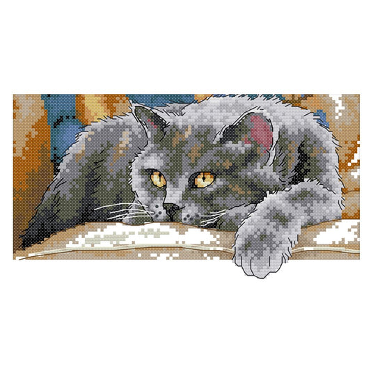 14ct Stamped Cross Stitch Black Cat(28*16cm)
