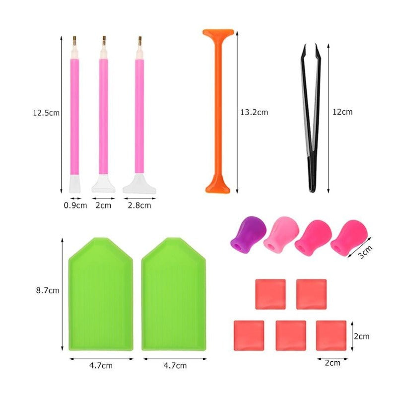16pcs/Set Diamond Painting Point Drill Pen Gel Tool Set